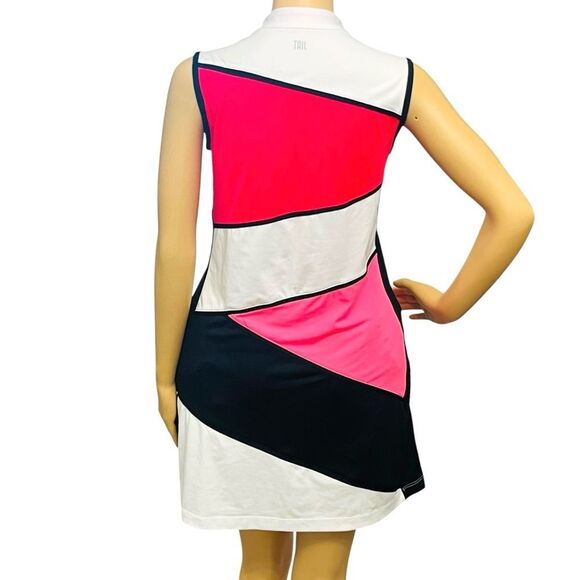 Tail Activewear Dress Golf Tennis UPF 50+ Colorblock Geo Mock Neck Zip/Pockets S - Picture 6 of 14